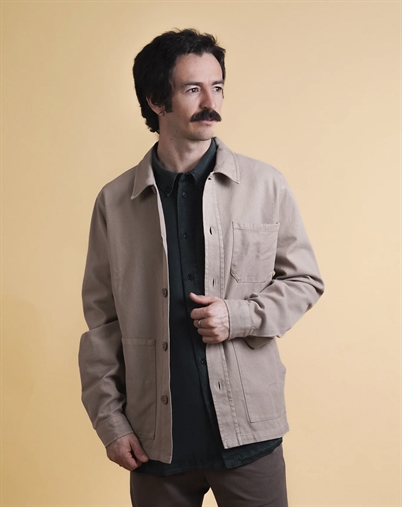 Elsk - Twill Mens Overshirt - Cashew Beige